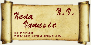 Neda Vanušić vizit kartica